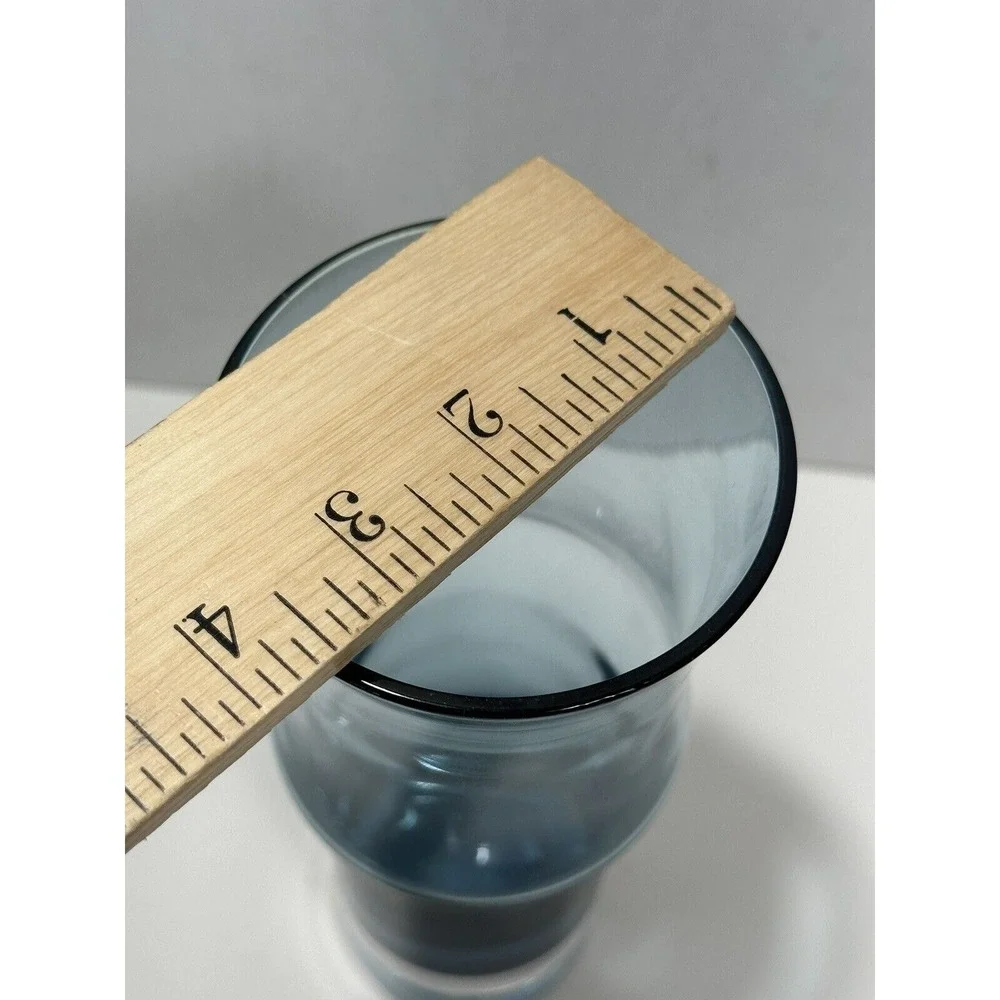Blue Ombre Art Glass Vase Bo‎ borgstrom Hand Blown Mid Century MCM Weighted Base